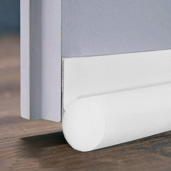 Door Draft Stopper Sweep Bottom Seal, Under Door Gap Blocker Stop Drafty Dust and Noise Insulation, 36 Inches Length, White