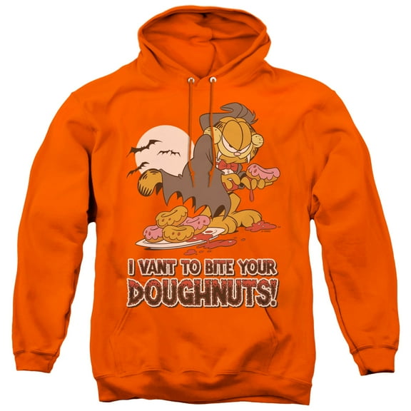 Garfield I Vant Doughnuts Adult Pullover Hoodie Sweatshirt Orange