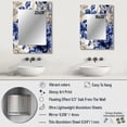 thumbnail image 4 of Designart "Victorian Brocade In Cobalt Blue VI" Floral Wall Mirror, Printed Blue Wall Mirror, Traditional Bathroom Wall Mirror, Decorative Floral Mirror - 24x32 Inch, 4 of 5