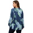 thumbnail image 7 of LARACE Womens Plus Size Long Sleeve Tops Tunic Tops Casual Floral Henley Shirts A-SteelBlue32 2X, 7 of 7