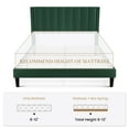 thumbnail image 6 of SHA CERLIN Green Full Size Platform Bed Frame with Velvet Vertical Channel Headboard, Adult, 6 of 9