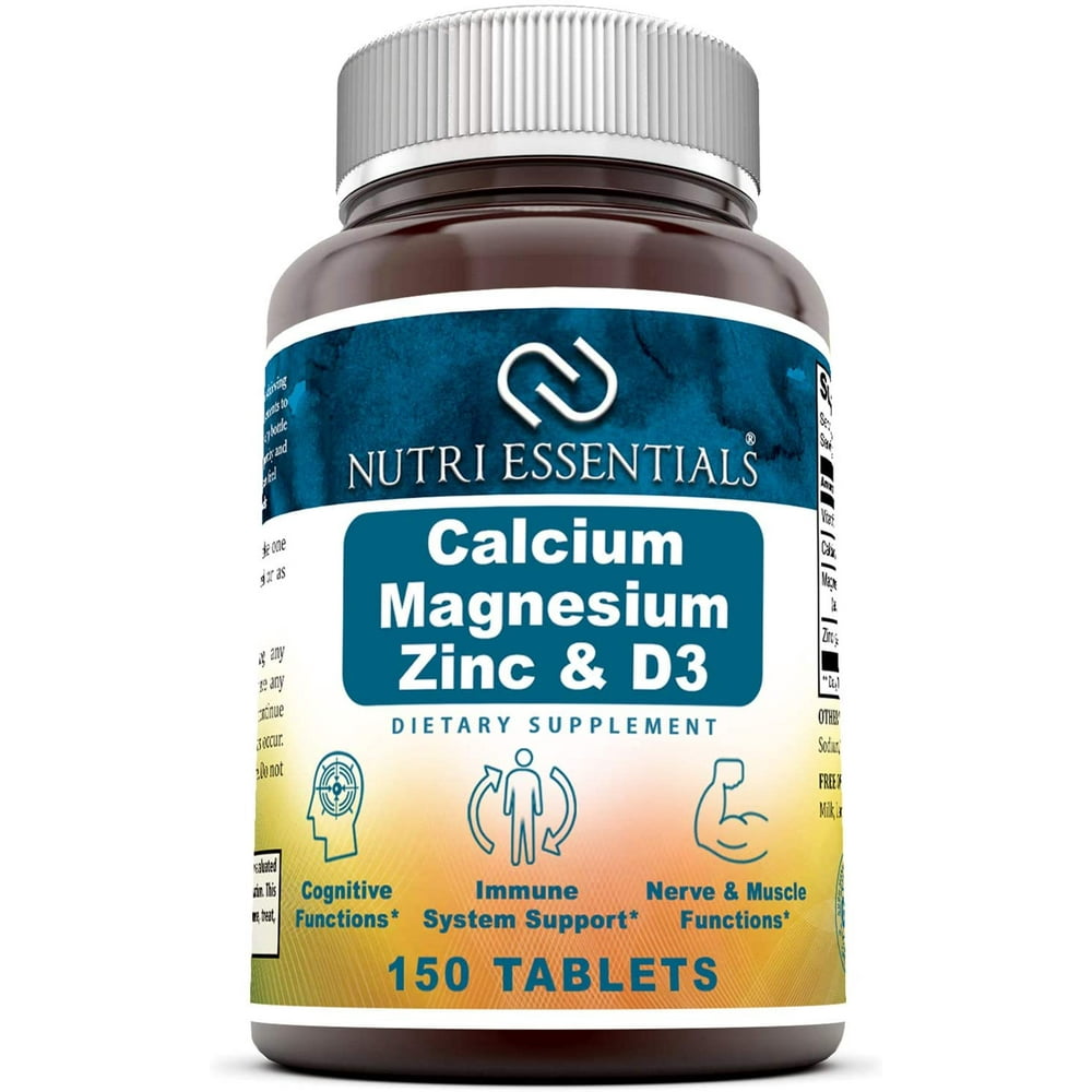 Nutri Essentials Calcium Magnesium Zinc + Vitamin D3 Tablets Promotes