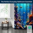 thumbnail image 3 of LVRLVR 1/4 Underwater world Ocean Fabric Shower Curtain Rug Set - Vibrant Coral Reef Underwater Bath Mat Bathroom Decoration,Blue, 70.8" × 70.8", 3 of 8