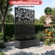 thumbnail image 4 of Yeshouse Mampara metálica exterior con celosía y jardinera – Huerto elevado de 3 paneles con ruedas y drenaje, separador de patio para plantas trepadoras y hortalizas, 4 of 7
