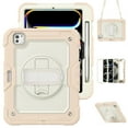 thumbnail image 1 of XYX For iPad Pro 11 inch Case 2024 (M4), 360 Rotating Shockproof Cover with Stand, Screen Protector, Shoulder Strap, Cream Rose Gold, 1 of 7