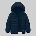 thumbnail image 2 of Kids Puffer Jacket for Boys Girls, Hooded Lightweight Warm Quilted Coat, Navy Size 12-14, 2 of 7
