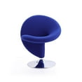 thumbnail image 4 of Pemberly Row Fabric & Metal Swivel Accent Chair in Blue/Chrome, 4 of 6