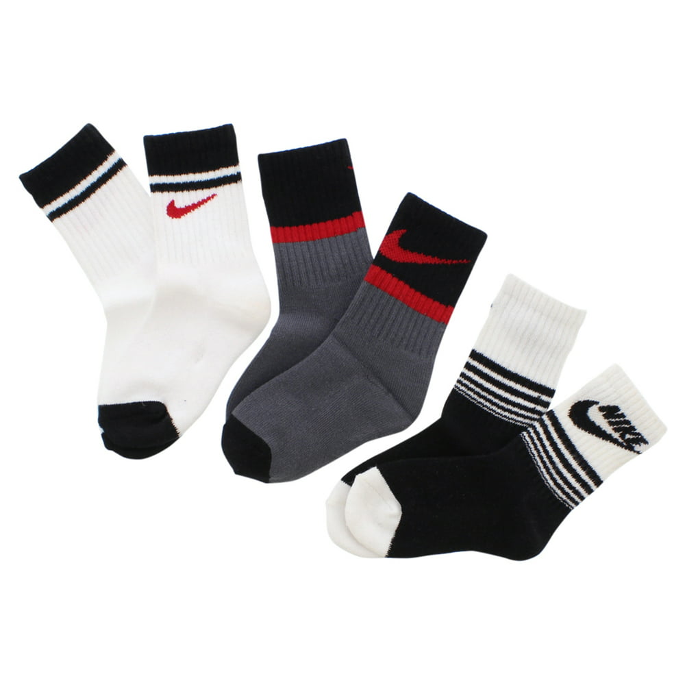 Nike Nike Boys Gradient Stripe Crew Socks Three Pack Black Walmart