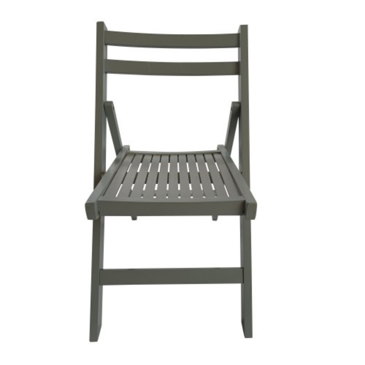 Folding Chairs Set of 4, Solid Wood Folding Chairs with Slatted Seat, Portable Event Chairs for Dining Room, Kitchen, Wedding & Party, Gray