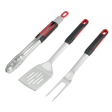 Expert Grill Stainless Steel 3-Piece BBQ Tool Set with Soft Grip Handles,Include Spatula,Tong, Fork