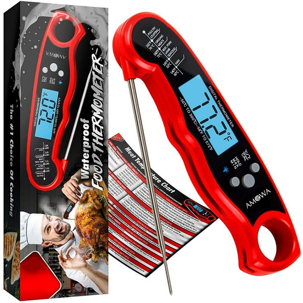 Instant Read Meat Thermometer, Waterproof Ultra Fast Cooking