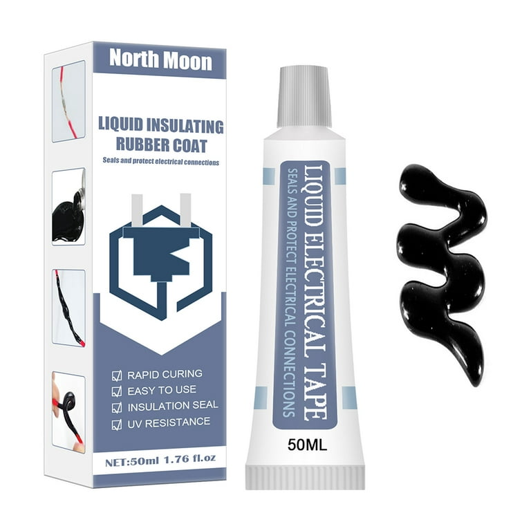 Amnhdo 50ml Waterproof Insulation Glue Liquid Insulating Electrical Tape (Black), Size: 5.03*1.38*0.86