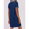 thumbnail image 6 of Po-Lo Dresses for Women Short Sleeve Tennis Golf Dress V Neck Summer Casual Dress with Pocket Navy Blue M, 6 of 8