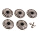 thumbnail image 5 of Paquete de 5 remaches de botón redondos de aleación premium con flores turquesas y tapón de rosca de 30 Negro, 5 of 7