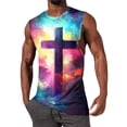 thumbnail image 2 of LODIENY Cool Tank Tops for Men Workout Muscle Novelty Funny 3D Cross Pattern Printed Loose Fit Summer Casual Mens Sleeveless Athletic Workout Tee Shirts Beige XXL, 2 of 5