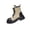 Black, variant on Two Tone Canvas Combat Boots Country Concert Outfits, Cap Toe Platform Booties Music Festival Wear, Comfortable Lace Up Shoes Holiday Street Strolling, Flexible Heavy Duty Footwear, Brown 6
