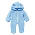 thumbnail image 5 of PINQI Children Outerwear 2024 Cute Baby Boy Winter Long Sleeve Jumpsuit Solid Hooded Romper Warm Coat Outwear for 0 to 18 Months, 5 of 9