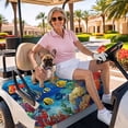 thumbnail image 3 of Golf Cart Seat Covers for 2 Seater,Cartoon Fish Microfiber Cart Seat Towel Blanket,Blue Colorful Sea Ocean Seagrass Coral Absorbent Breathable Non Slip Bench Seats Protector for Golf Course 51"x31", 3 of 9