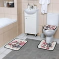 thumbnail image 5 of Shower Curtain Set 4 Piece for Bathroom Decoration, Butterflies and Flowers Bathroom Sets with 1 Fabric Shower Curtain and 3 Non-Slip Bathroom Rugs Accessories with Hooks, 5 of 8