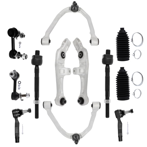 ECCPP 12PCS Front Suspension Kit for 2003-2007 for INFINITI G35 2003-2009 for Nissan for 350Z Upper/Lower Control Arm Sway Bar End Link Outer Tie Rod End