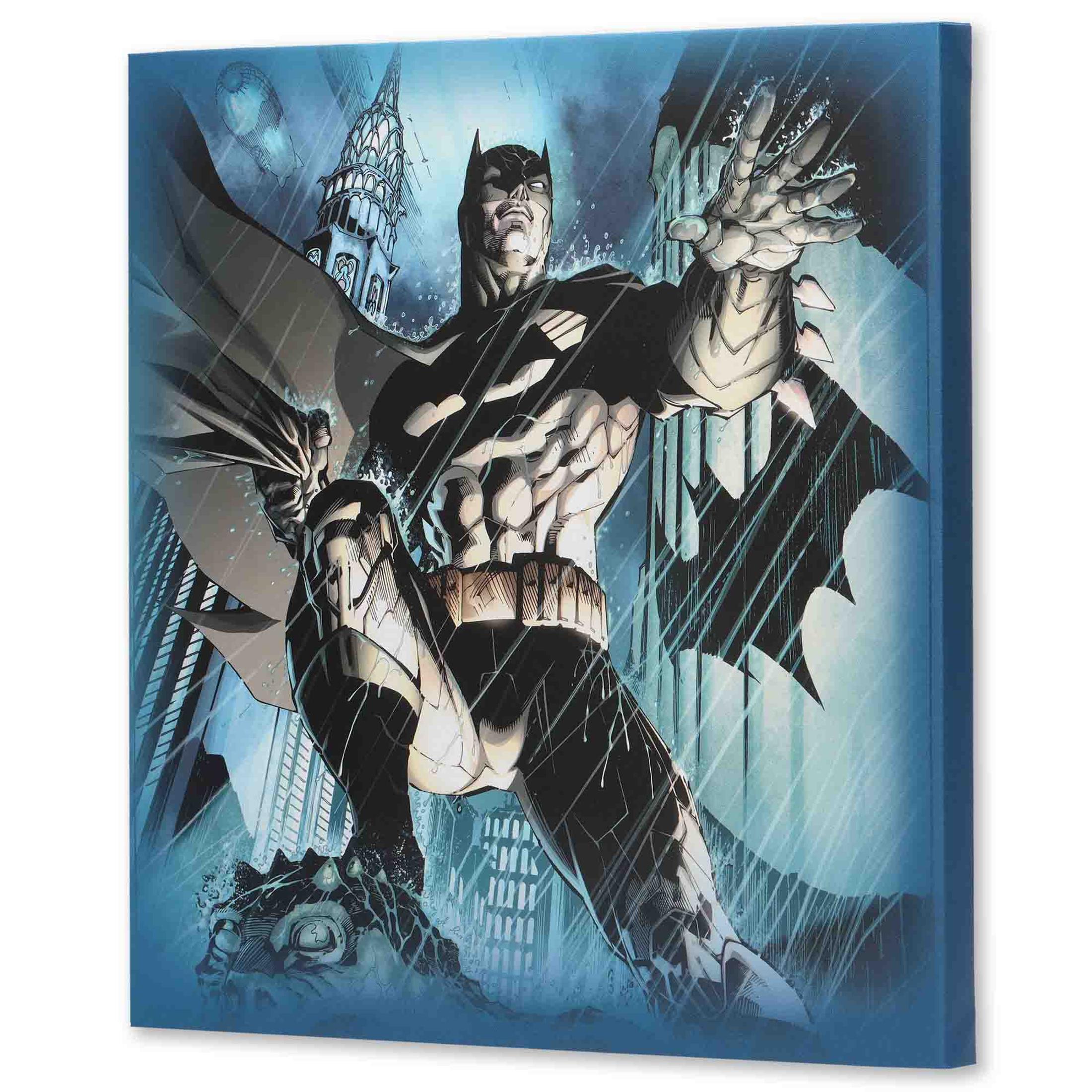 DC Comics Batman Gotham City Gallery Wrapped Canvas Wall Decor - Large Batman Wall Art for Man Cave or Movie Room