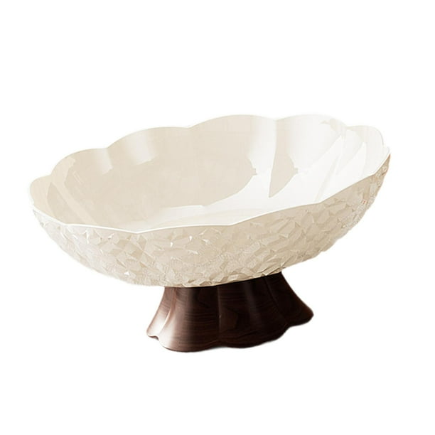 Elegante frutero de pedestal de estilo moderno con bandeja de drenaje para frutas y dulces. L blanco