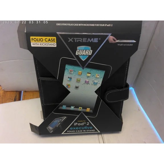 ELVY- I Pad 2,3,4 Genuine Leather Portfolio Case With Stand (Black)