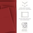 thumbnail image 5 of Noble Linens 4 Piece Solid Microfiber Bed Sheet Set, Burgundy, California King, 5 of 9