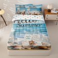 thumbnail image 3 of Homewish Teens Ocean Beach Zipper Twin Comforter Sets with Fitted Sheet and 2 Pillowcases,Sea Starfish Shell Zipper Bedding Set for Boys Girls,4-Piece, 3 of 6