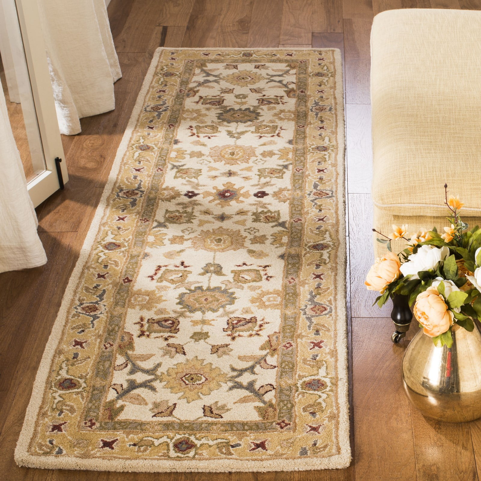 Safavieh Anatolia Stella Traditional Wool Runner Rug, Ivory/Gold, 2'3