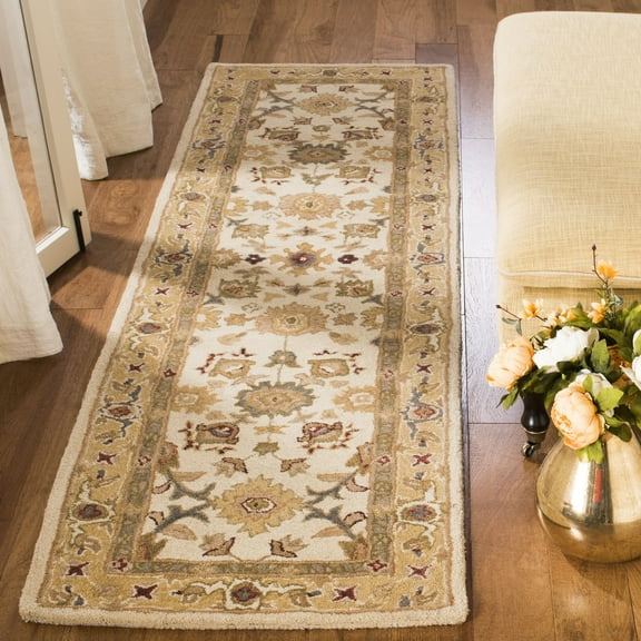 SAFAVIEH Anatolia Stella Floral Runner Rug, Ivory/Gold, 2'3" x 14'