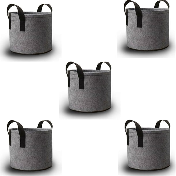 Macetas de Tela Gris Resistente, Bolsas para Cultivo de Vegetales/Flores/Plantas, Macetas de Tela No Tejida Espesa con Asas (5 Galones)