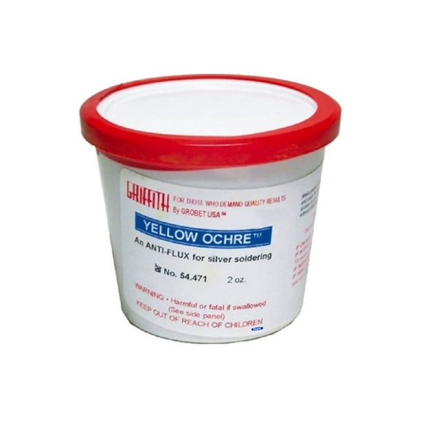 Yellow Ochre Powder Anti-Flux 2 Oz Jar-Soldering, Coat Surfaces & More