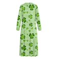 thumbnail image 5 of Xoenoiee Green Shamrock Heart Print Women's Long Sleeve Nightdress St. Patrick's Day Full Length Soft Sleepwear with Button Comfortable Lounge Wear Nightgown, 3XL, 5 of 7