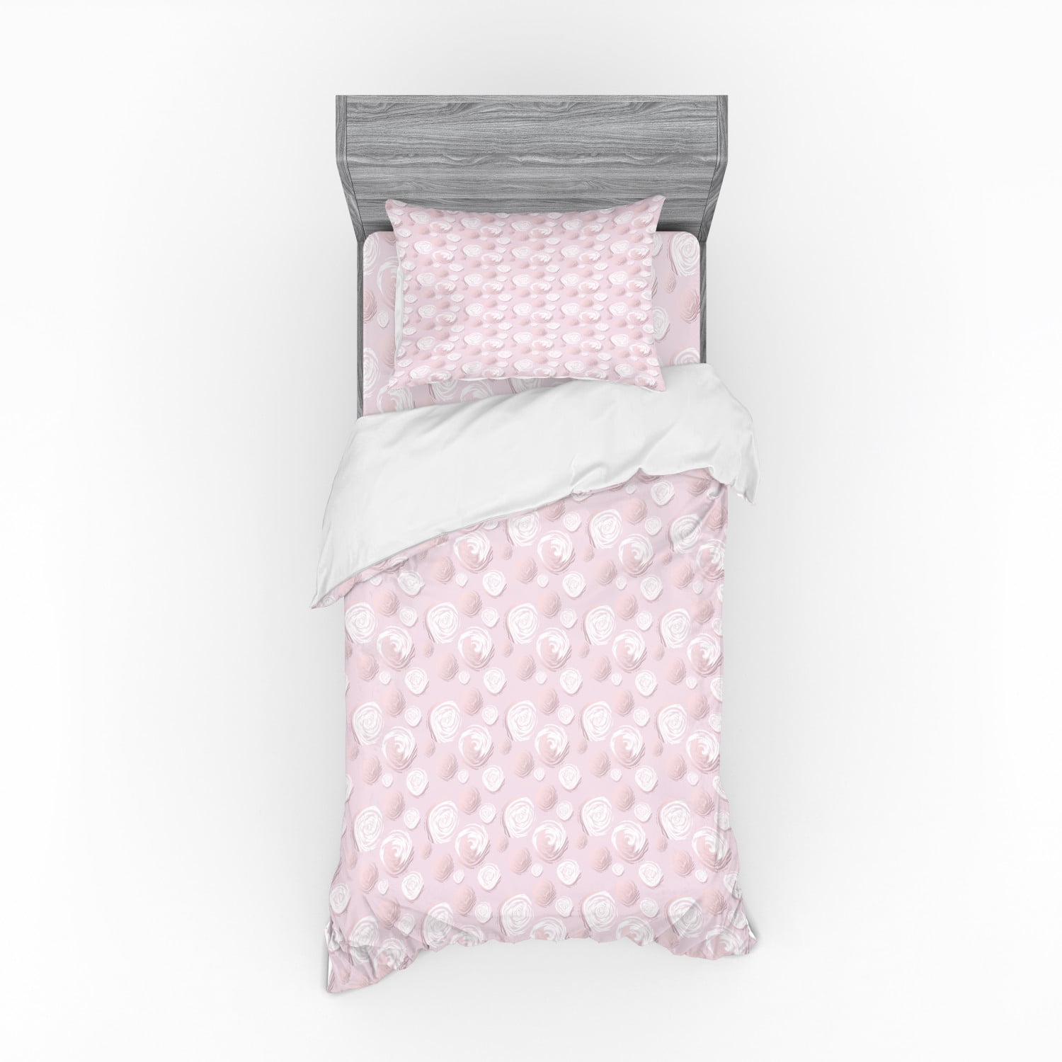 Romantic Duvet Cover Set, Repetitive Romantic Design with Floral