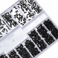 thumbnail image 2 of 500 tornillos para gafas, kit de tornillos universales de cabeza redonda para computadora portátil M1.2 M1.4 M2, color negro-, 2 of 5