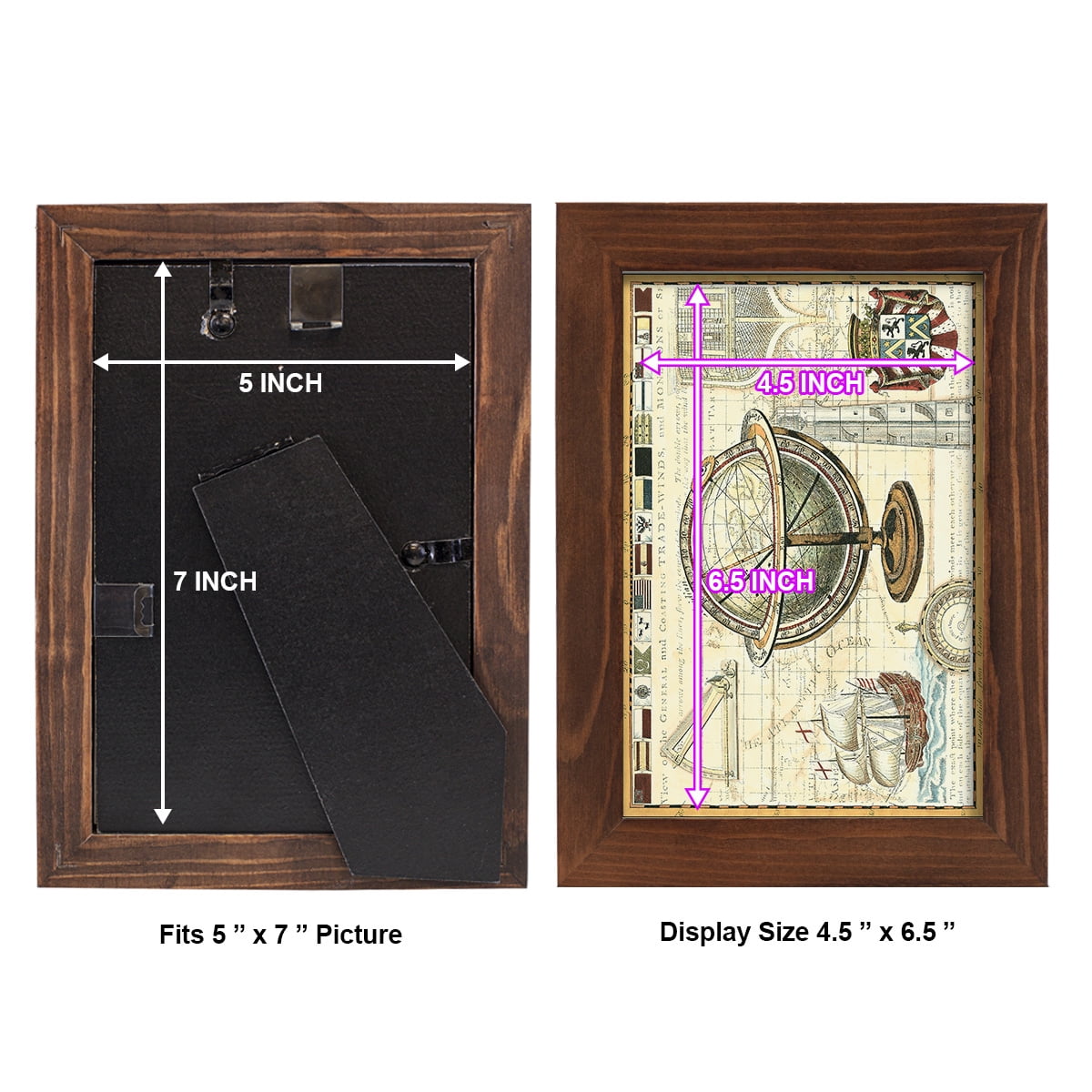 Nautical Map II -Framed Print w/glass-Chestnut