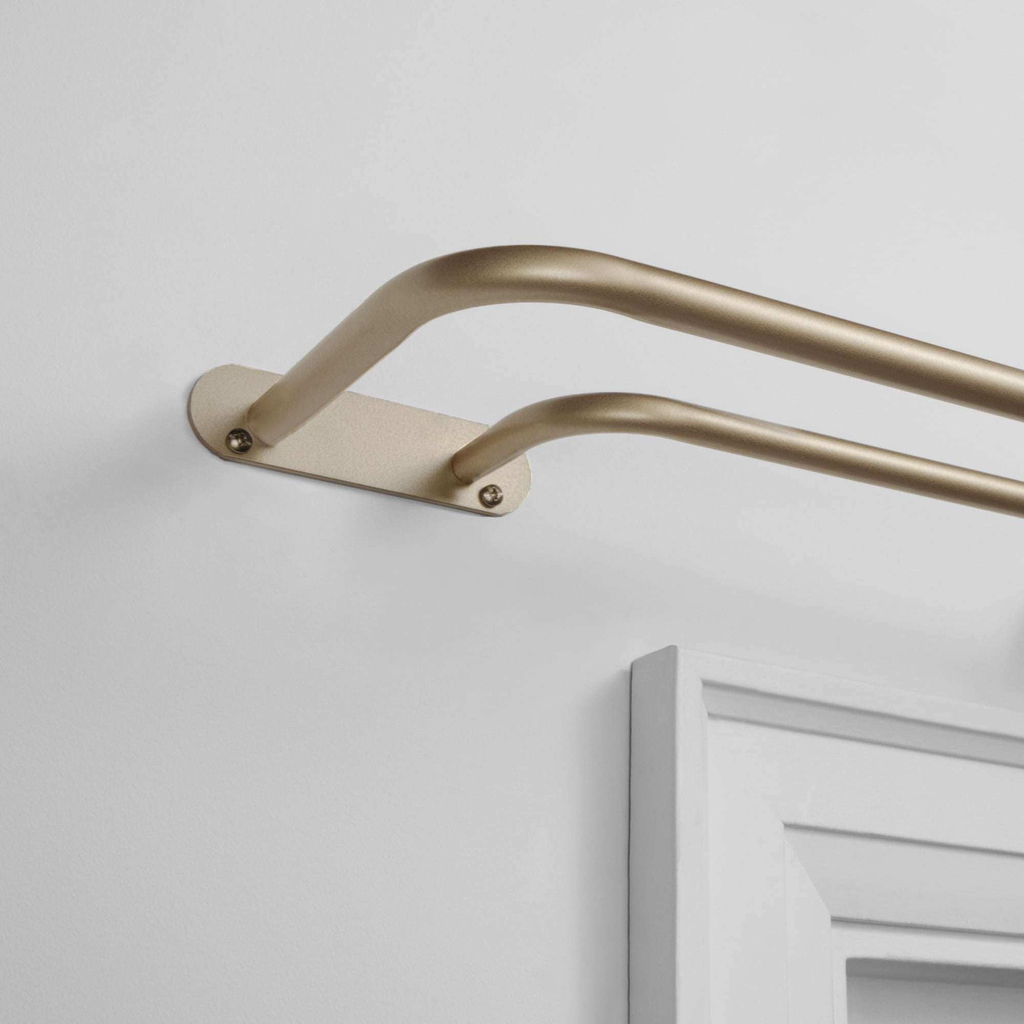 Exclusive Home Fetter Wrap Around Double Curtain Rod, Gold, 52"-72"