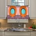 thumbnail image 2 of Yayeee Kitchen Curtains Tier Pair Light Filtering 27"x36" Rod Pocket Short Cafe Window Panel, Orange Circle, 2 of 7