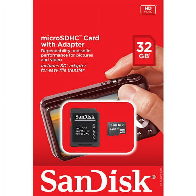 Cartão de Memória Micro sd SanDisk SDSDQM-032G-B35A 32GB com Adaptador em  Promoção na Americanas