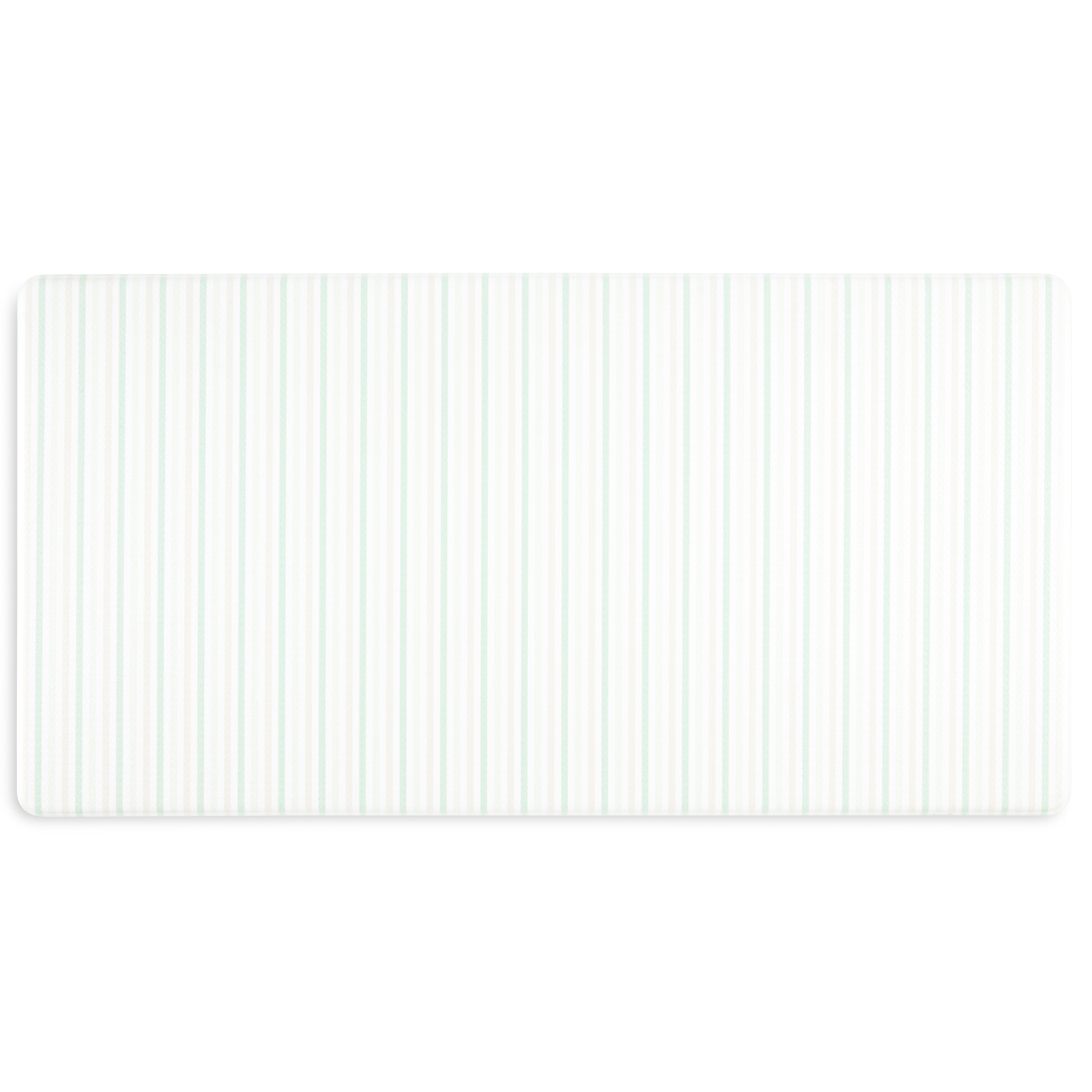 Martha Stewart Amber Floral Daisy Stripe Reverisble Water Resistant Kitchen Mat, Pink/Yellow, 20"x39"
