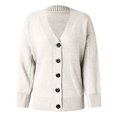 thumbnail image 4 of Vedolay Women Long Cardigan Button Down Knitwear Long Sleeve Soft Basic Knit Coat 2023 White,One Size, 4 of 5