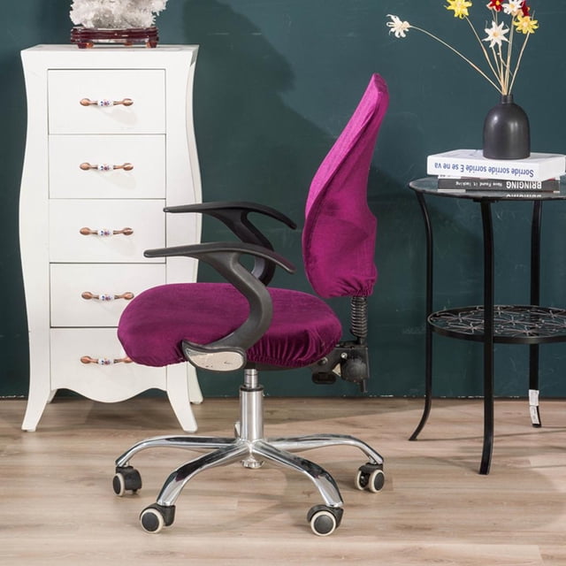 Funda para silla de ordenador de oficina perfecl Funda Protectora para Sils De Computadora De Oficina Giratorio 14-20 Pulgadas Morado oscuro