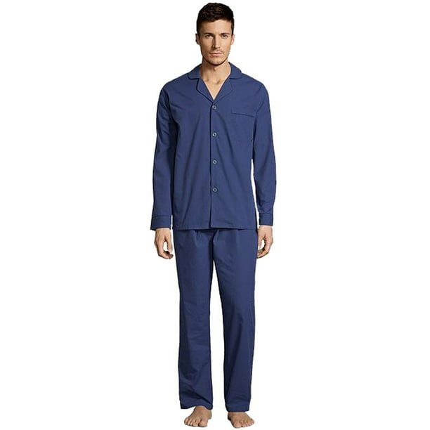 Hanes - Hanes Mens Big & Tall Broadcloth Cotton Blend Pajama Set, 41456 ...