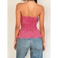 thumbnail image 2 of Biezeib Women Tube Top, Strapless Backless Plaid Vest Button Closure Slim Fit Summer Clubwear, 2 of 6