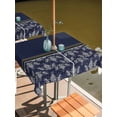 thumbnail image 2 of Outdoor Tablecloths with Umbrella Hole & Zipper, Boho Navy Blue Flower 54x54 Inch Square Tablecloths, Abstract Bohemia Pesley Floral Waterproof Table Cloth, Patio/Pool/Picnic Table Covers, 2 of 8