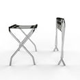 thumbnail image 4 of Lavish Home Chrome Folding Luggage Rack and Suitcase Stand- Durable Folding Bag Holder with Black Nylon Straps, 4 of 7