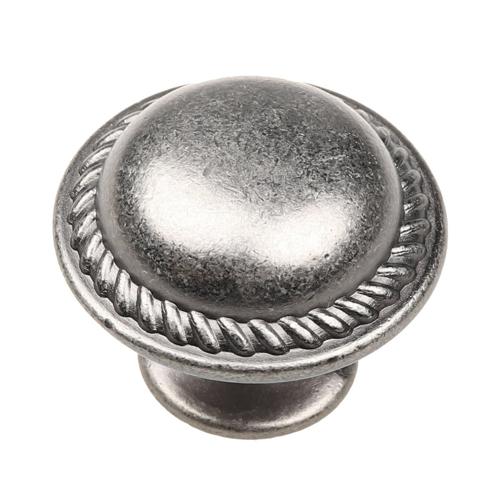 GlideRite 11/8 Inch Rustic Round Rope Knob, Weathered Nickel