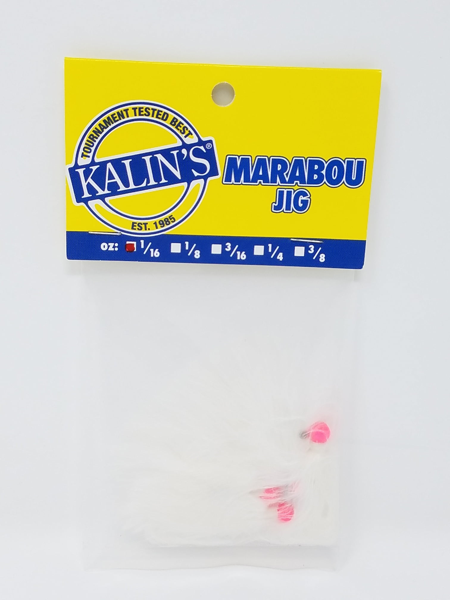 Kalin's Marabou Soft Plastic Fish Bait Jig, Pink White, 1/16 oz., Freshwater, Lake