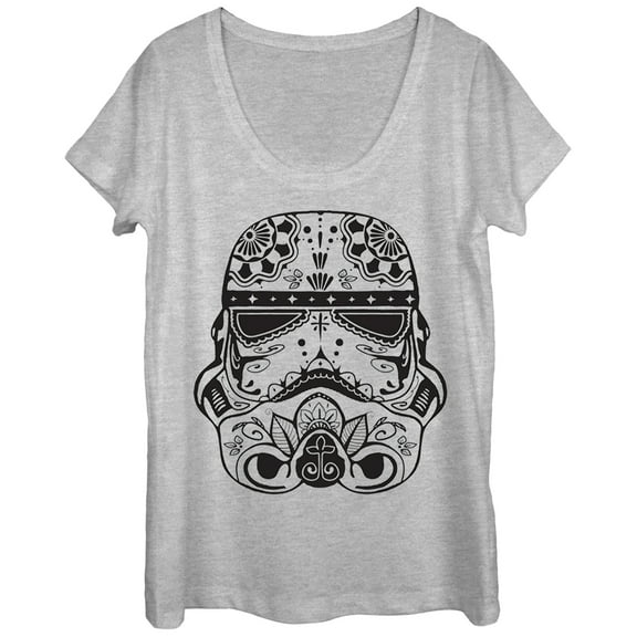 Women's Star Wars Ornate Stormtrooper  Scoop Neck Athletic Heather Medium